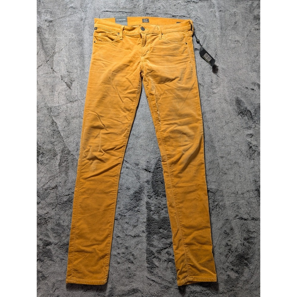 Citizen Of Humanity Avedon Ultra Skinny Velvet Pants Women's Size 29 Yellow